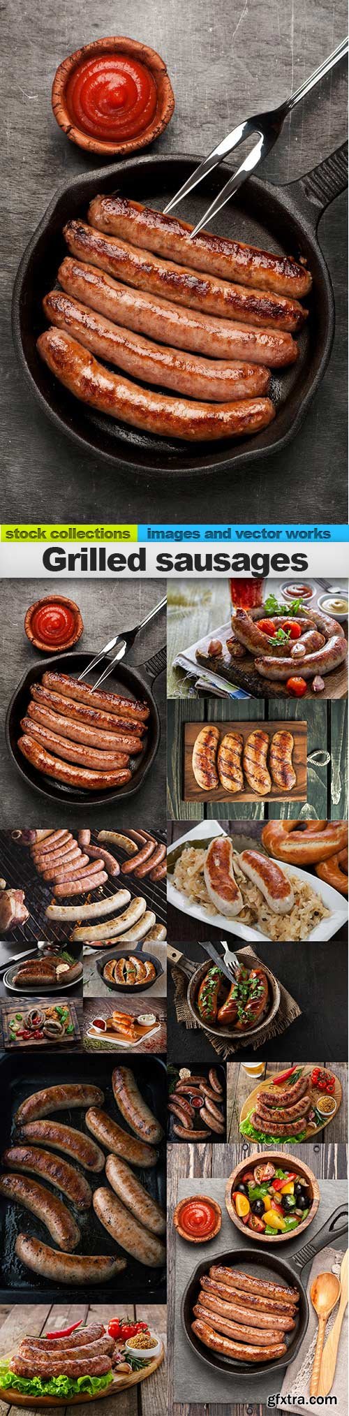 Grilled sausages, 15 x UHQ JPEG