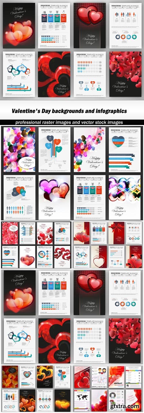 Valentine\'s Day backgrounds and infographics - 6 EPS