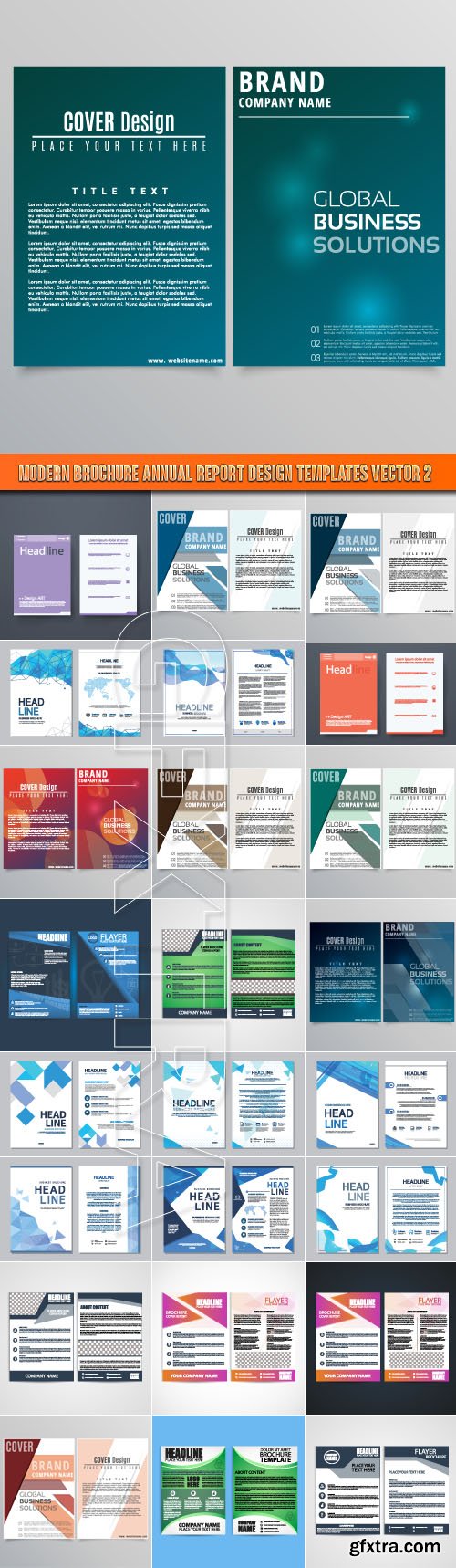 Modern brochure Annual report Design templates vector 2