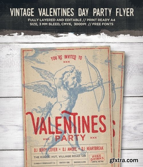GraphicRiver - Vintage Cupid Valentines Day Flyer 14457046