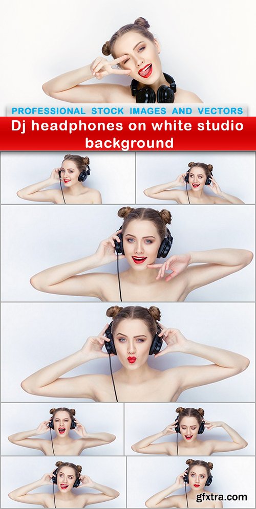 Dj headphones on white studio background - 9 UHQ JPEG