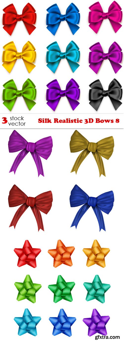 Vectors - Silk Realistic 3D Bows 8