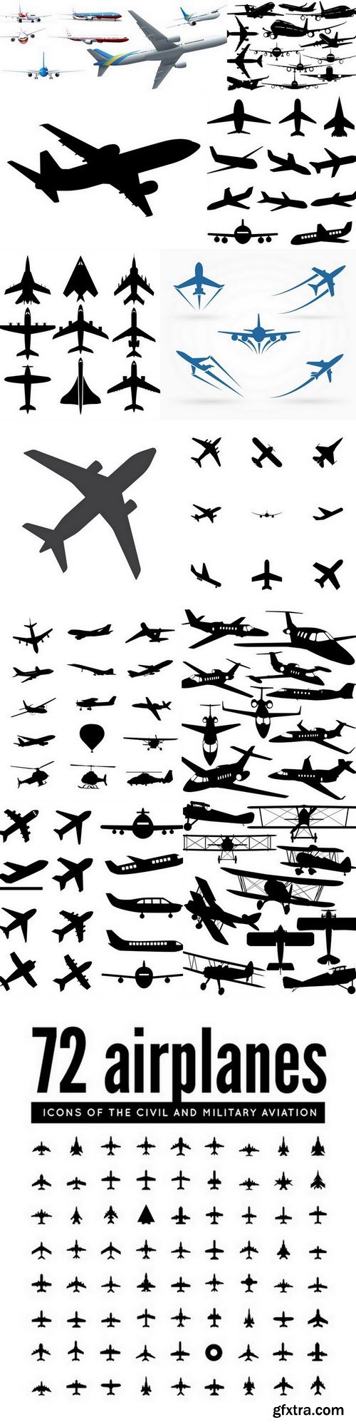 Airplanes - 13 EPS Vector Stock