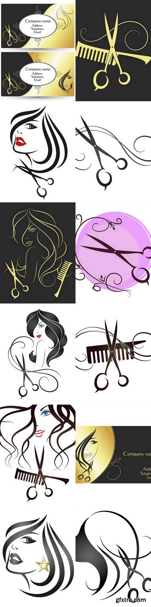 Hairdressers - 12 EPS Vector Stock