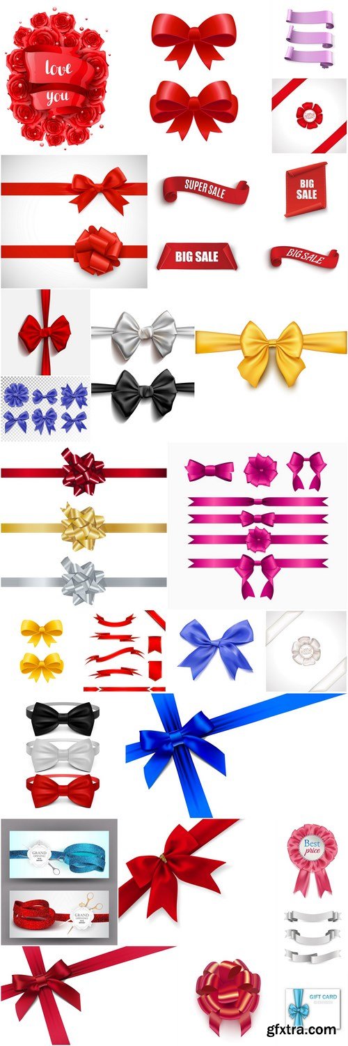 Different Bow-Knot Ribbons - 25 Vector