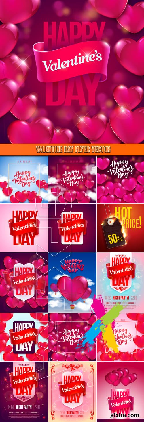 Valentine Day flyer vector