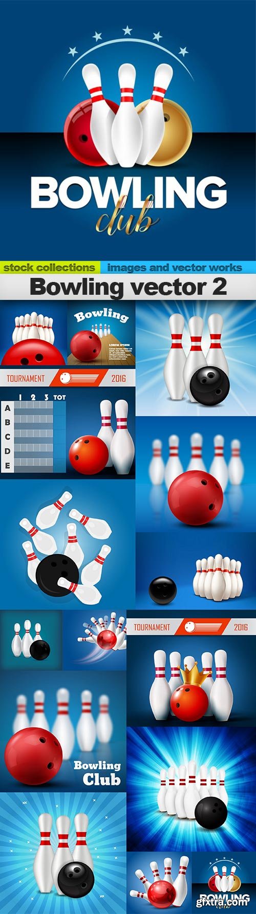 Bowling vector 2, 15 x EPS