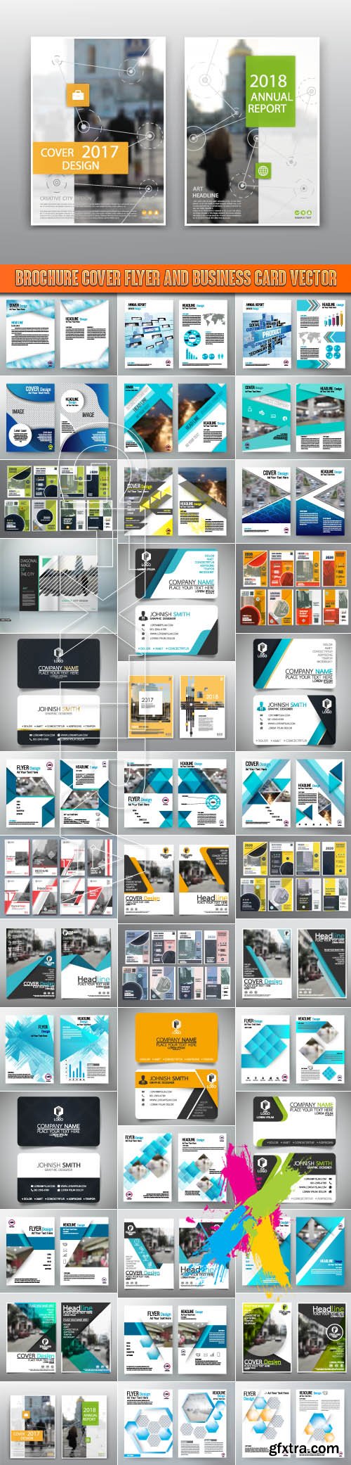 Brochure cover flyer and business card vector