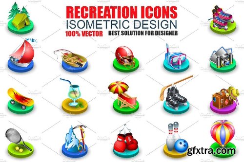 CreativeMarket Recreation Isometric Icons 1154155