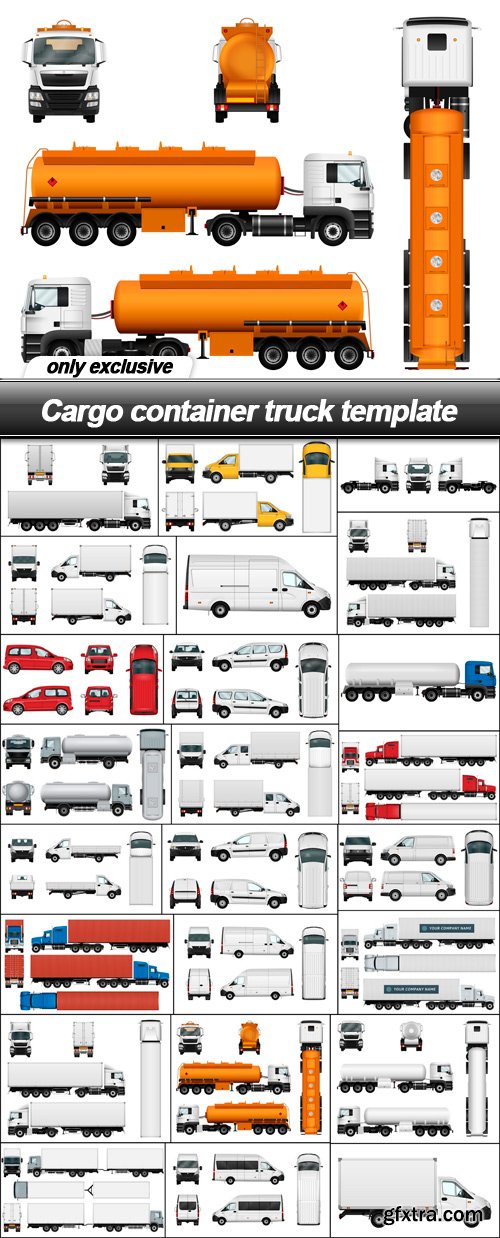 Cargo container truck template - 24 EPS