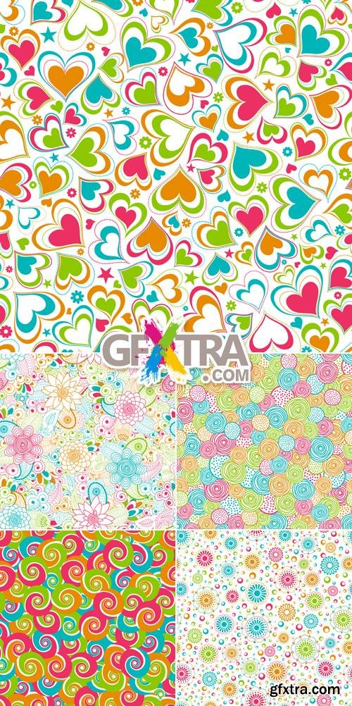 Colorful Seamless Patterns Vector