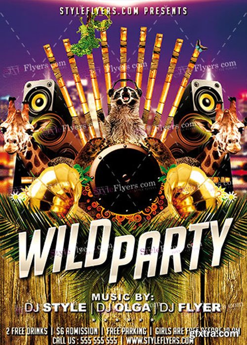 Wild Party PSD V14 Flyer Template