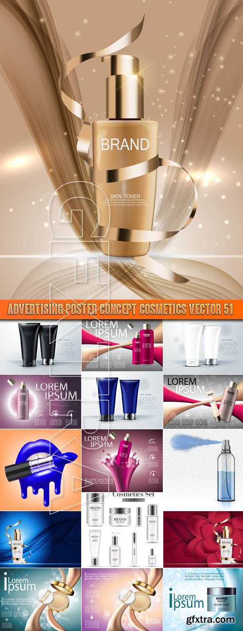 Advertising Poster Concept Cosmetics vector 51