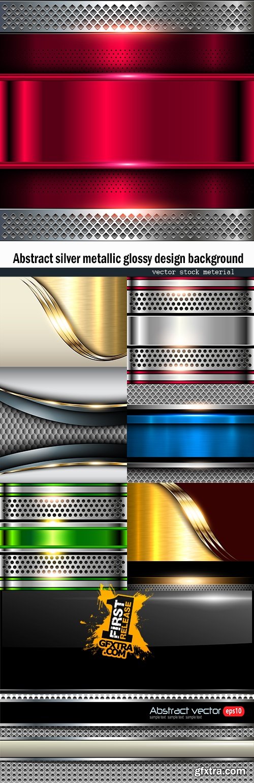 Abstract silver metallic glossy design background