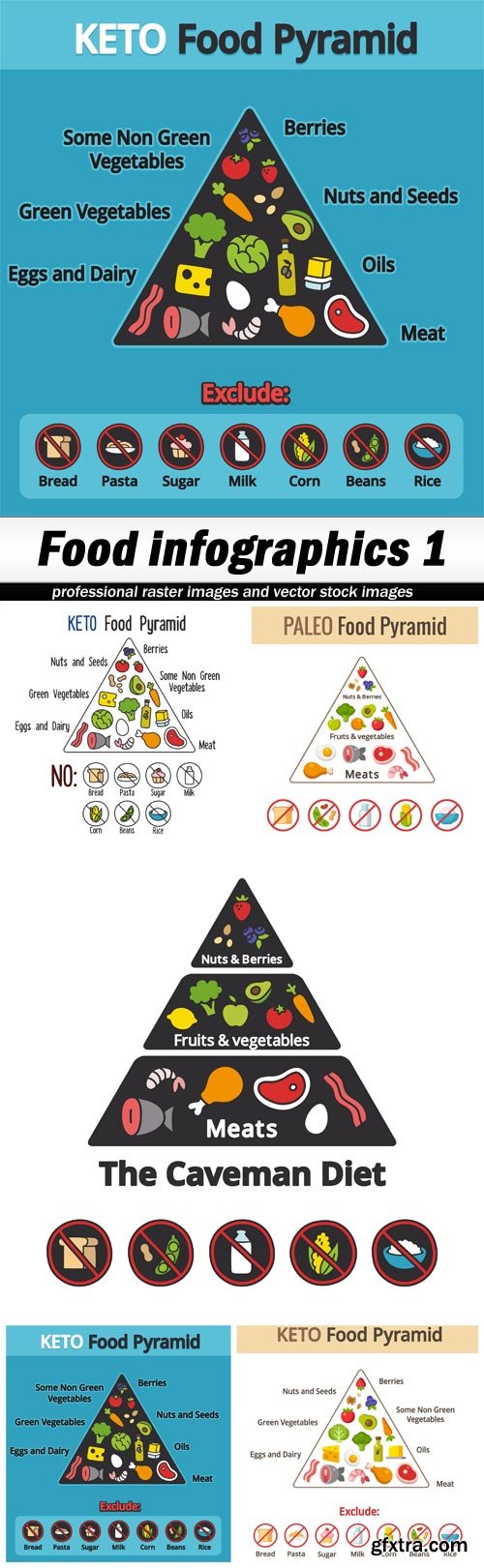Food infographics 1 - 5 EPS