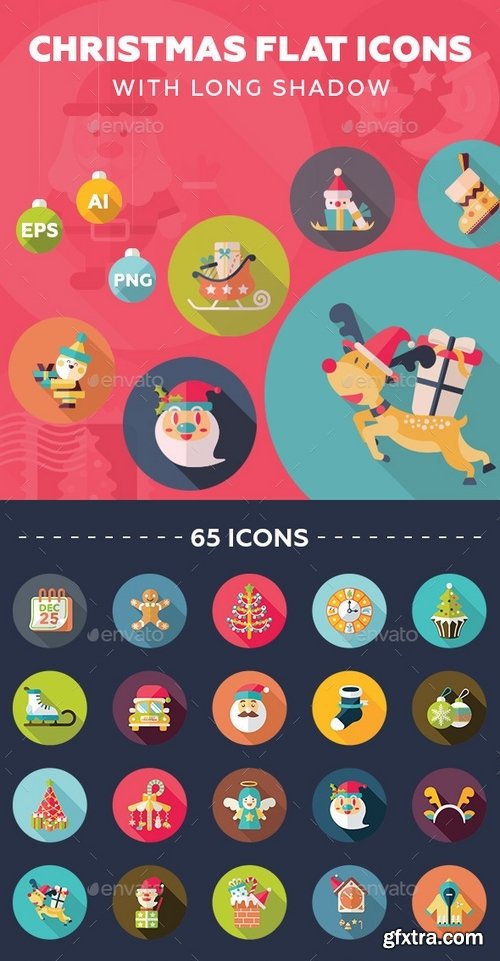 GraphicRiver - 65 Christmas Flat Icons 9406228