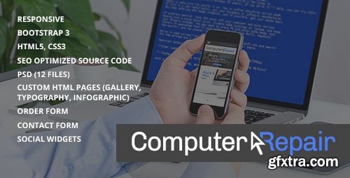 ThemeForest - Computer, PC, Laptop repair services HTML website template 19298230