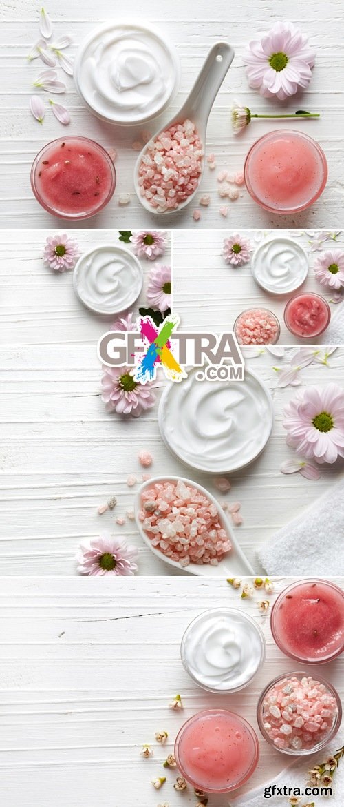 Stock Photo - Cosmetic Cream on Wooden Background