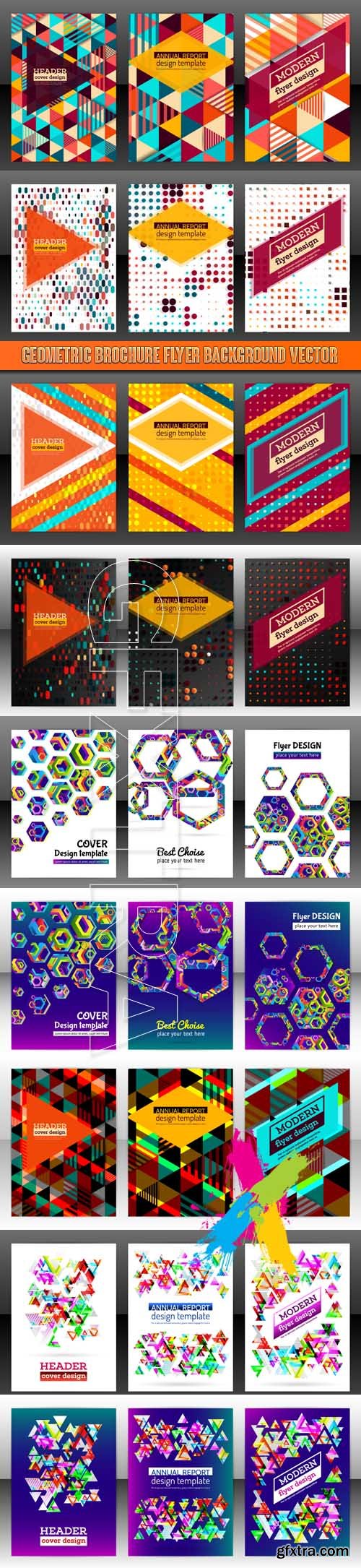 Geometric brochure flyer background vector