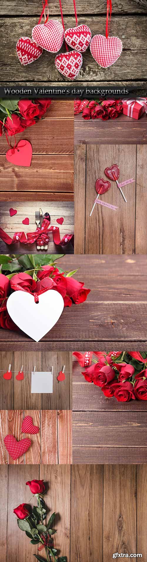 Wooden Valentine\'s day backgrounds