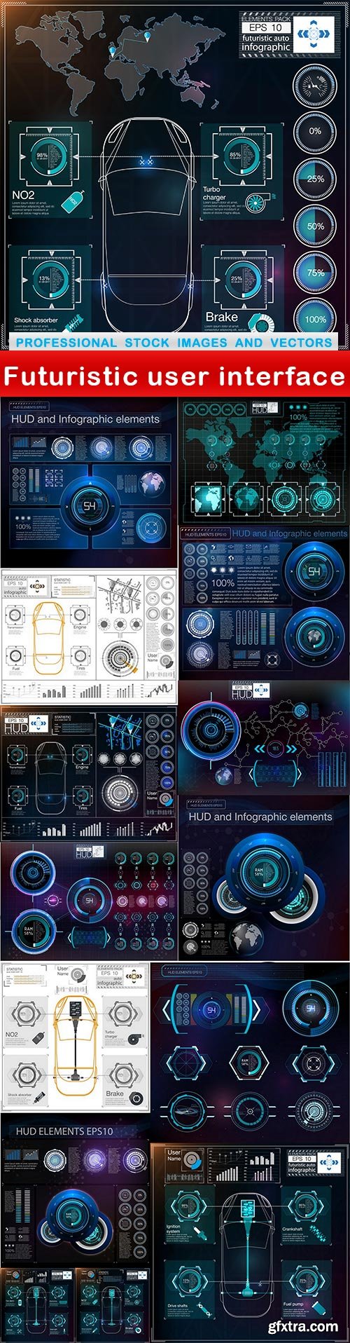 Futuristic user interface - 15 EPS
