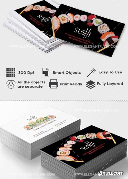 Sushi V1 Business card PSD Template