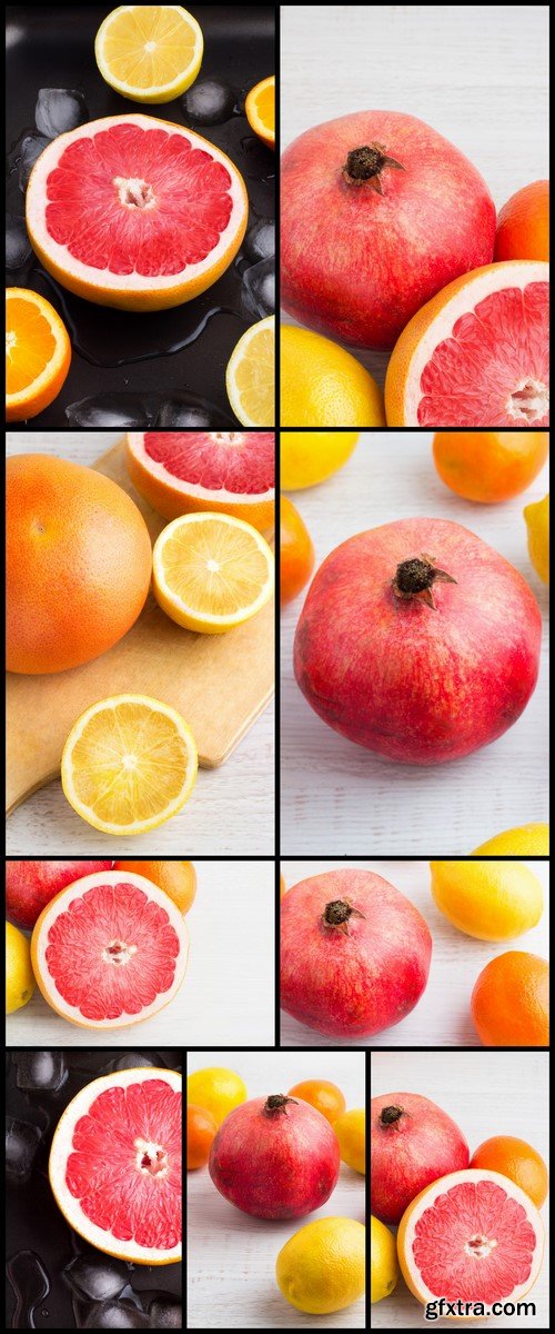 Pomegranate and grapefruit closeup 9X JPEG