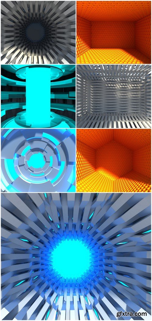Modern tunnel 3D rendering 7X JPEG