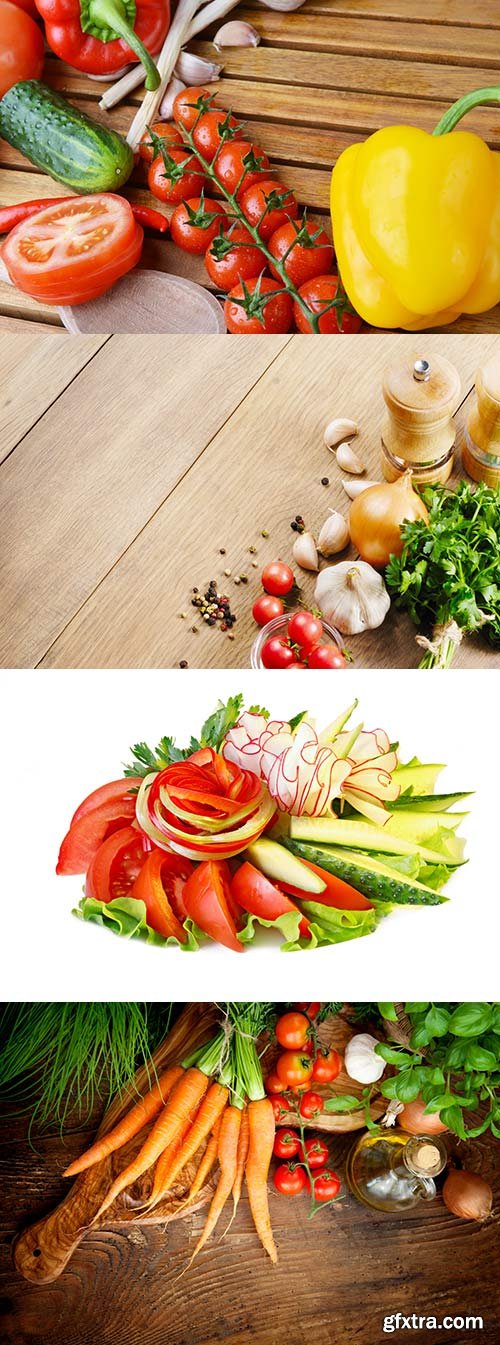 Fresh vegetables raster graphics