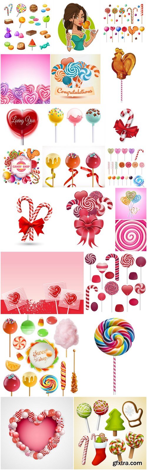 Colorful Lollipop Candy - 22 Vector