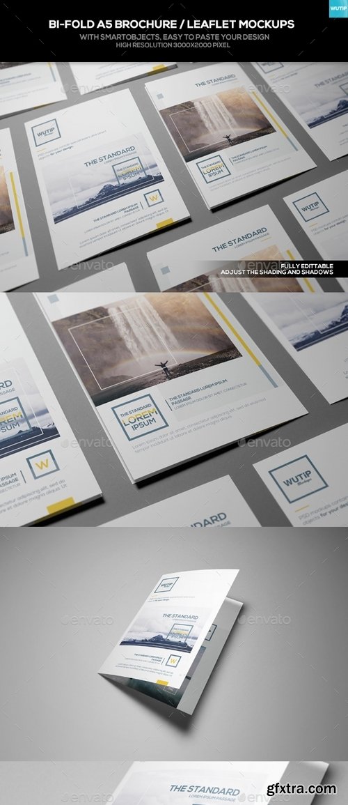 GraphicRiver - Bi-Fold A5 Brochure Leaflet Mockups 16745845