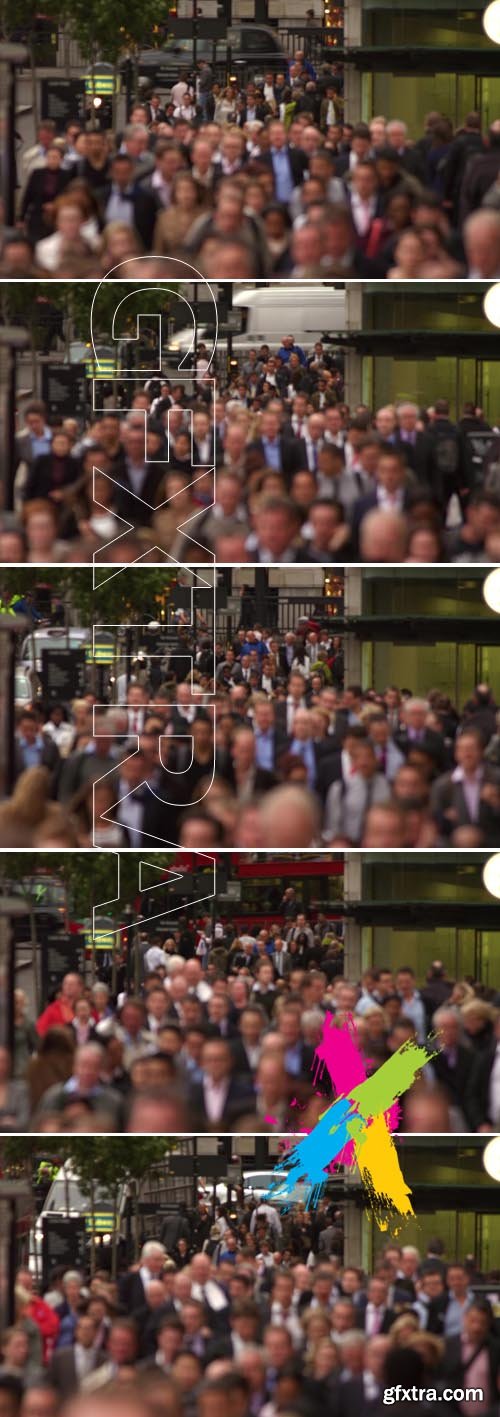 Business people on a busy street in London Footage