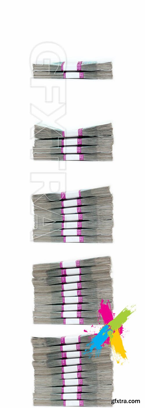 Money concept - stack of banknotes packages increases and decreases Footage