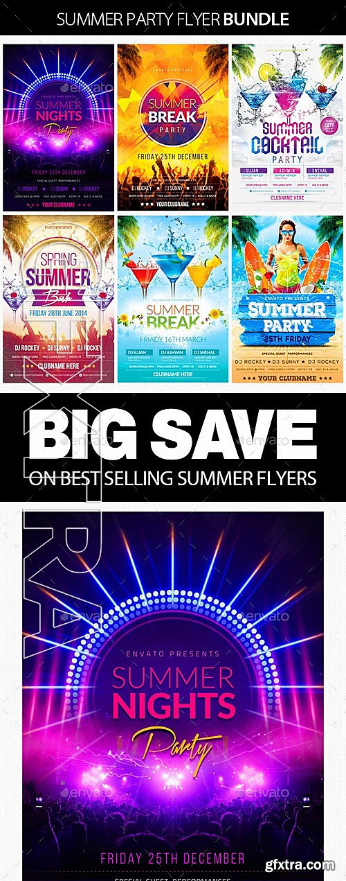 GraphicRiver - Summer Party Flyer Bundle 12146490