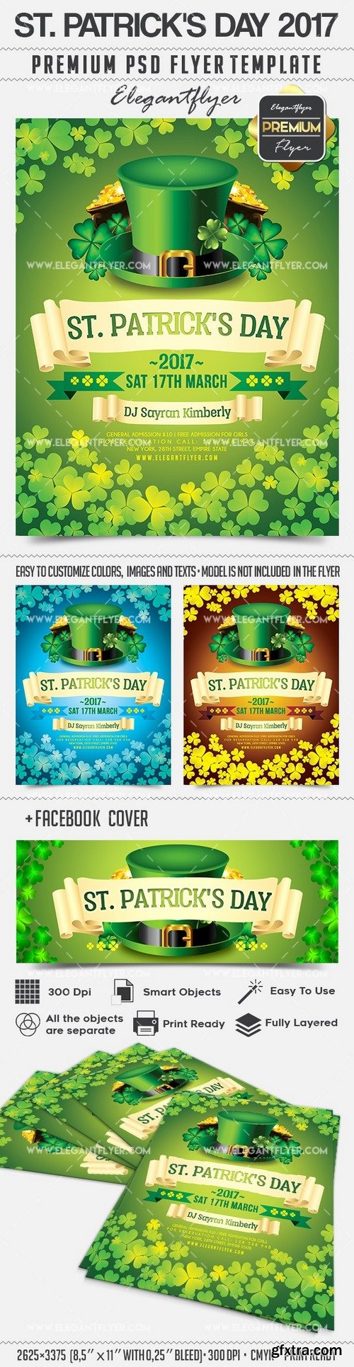 St. Patrick’s Day 2017 – Flyer PSD Template + Facebook Cover
