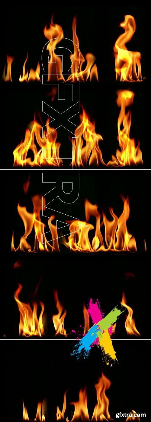 Seemless HD fire on black background Footage