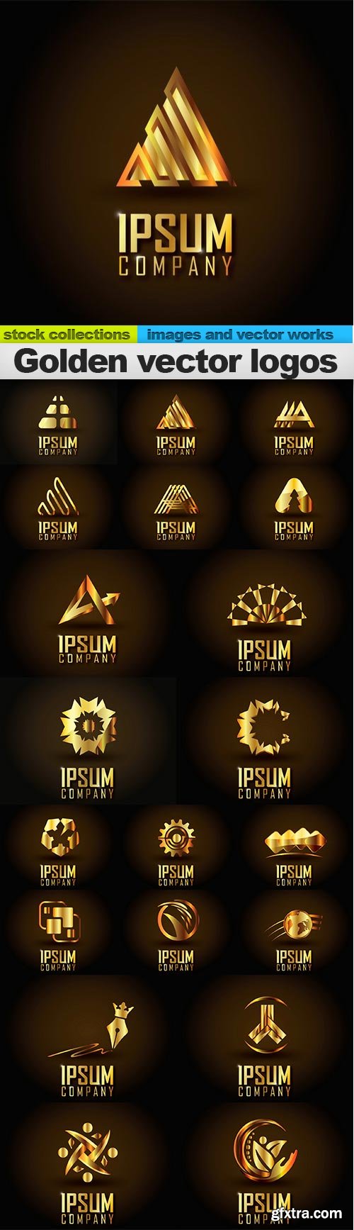 Golden vector logos, 20 x EPS