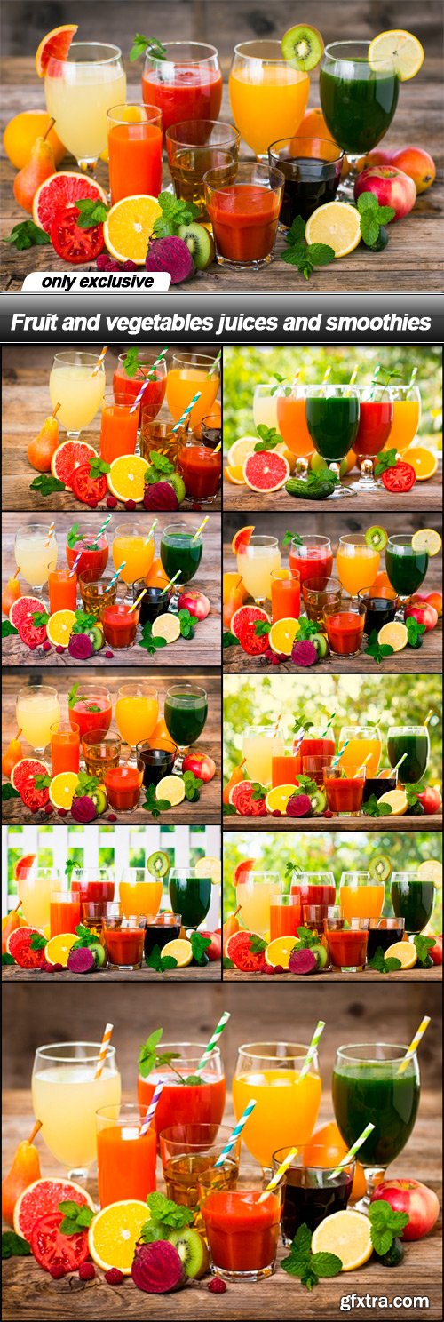 Fruit and vegetables juices and smoothies - 9 UHQ JPEG