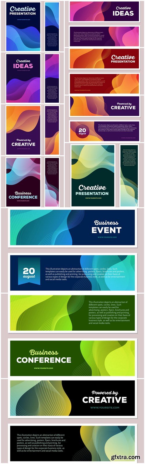 Colorful Abstract Composition Template - 11 Vector