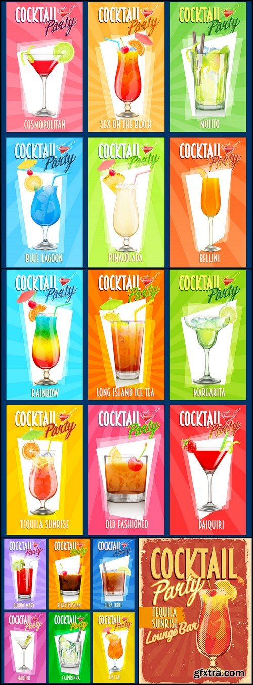 Cocktail bright vector illustration 4X EPS