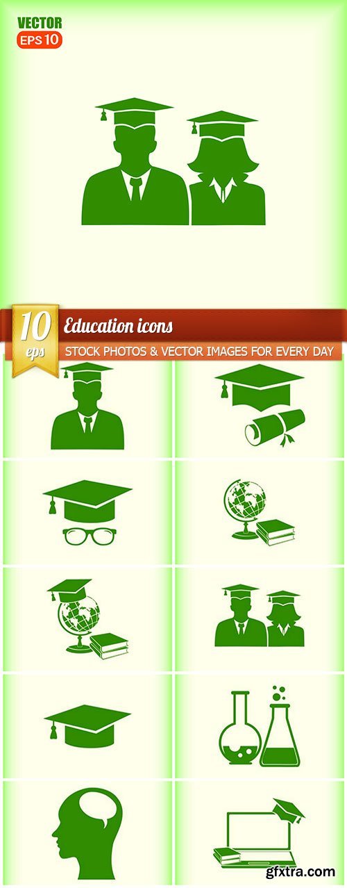 Education icons, 10 x EPS