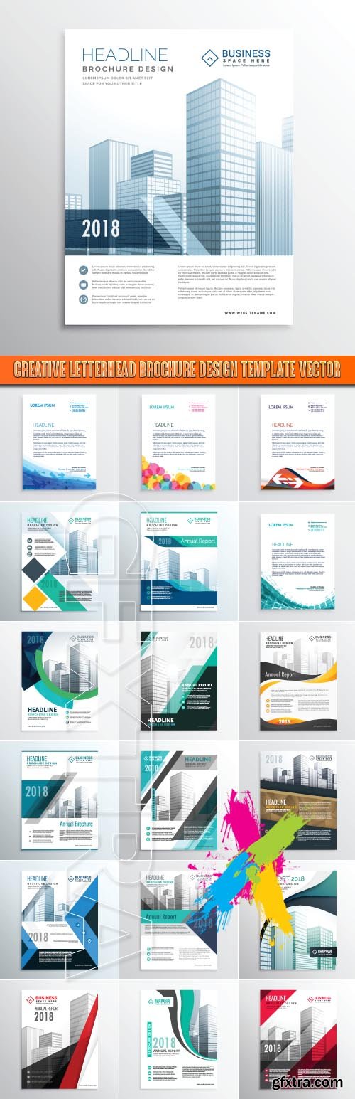 Creative letterhead brochure design template vector