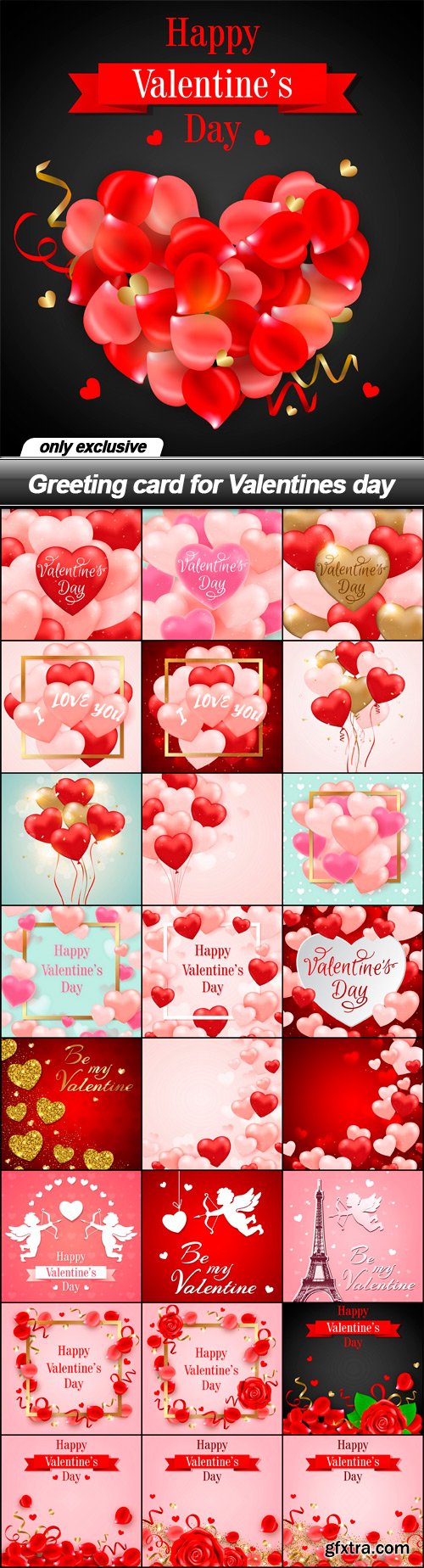 Greeting card for Valentines day - 25 EPS