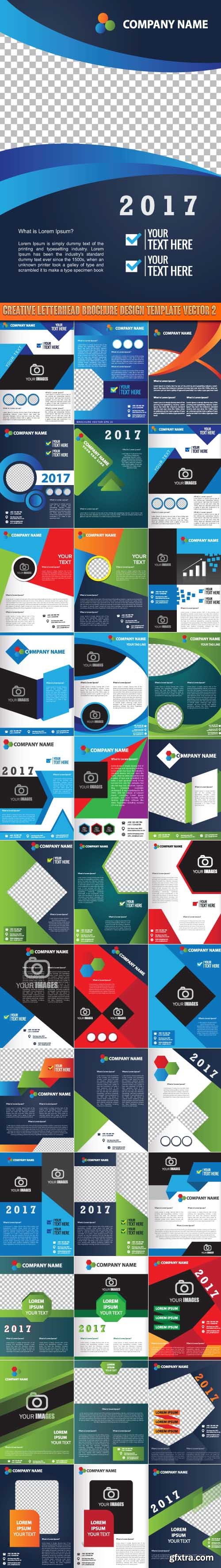 Creative letterhead brochure design template vector 2