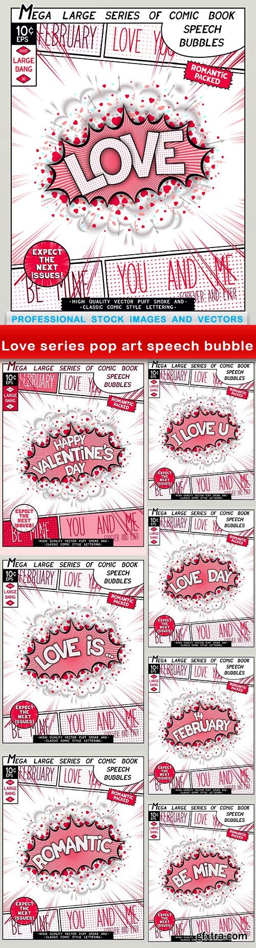 Love series pop art speech bubble - 8 EPS