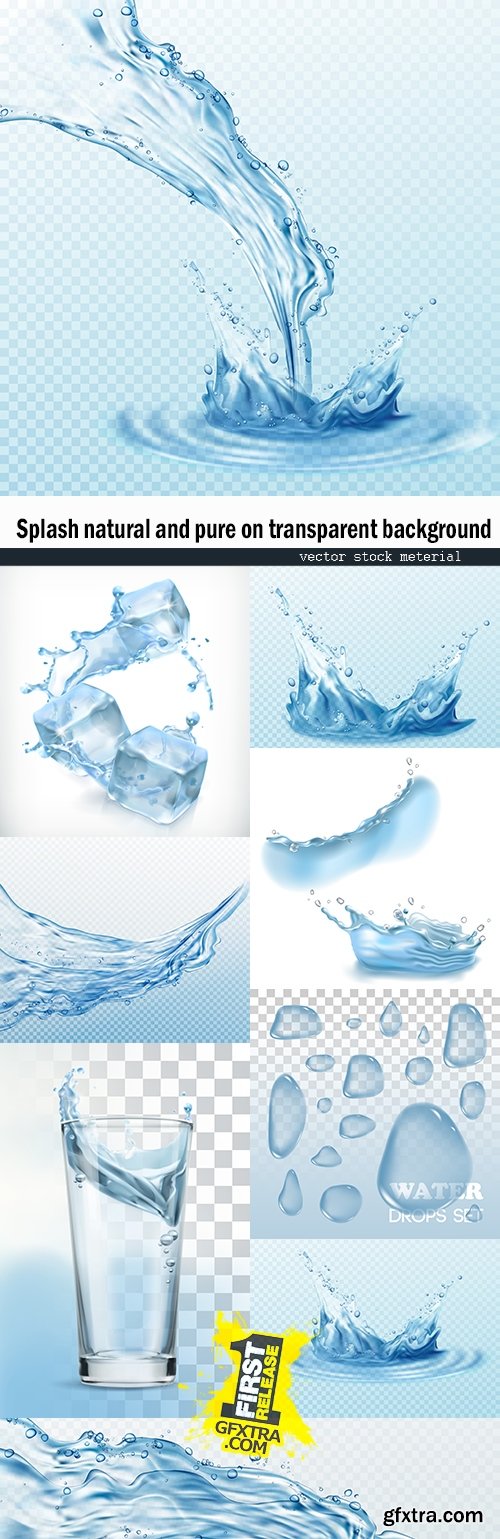 Splash natural and pure on transparent background