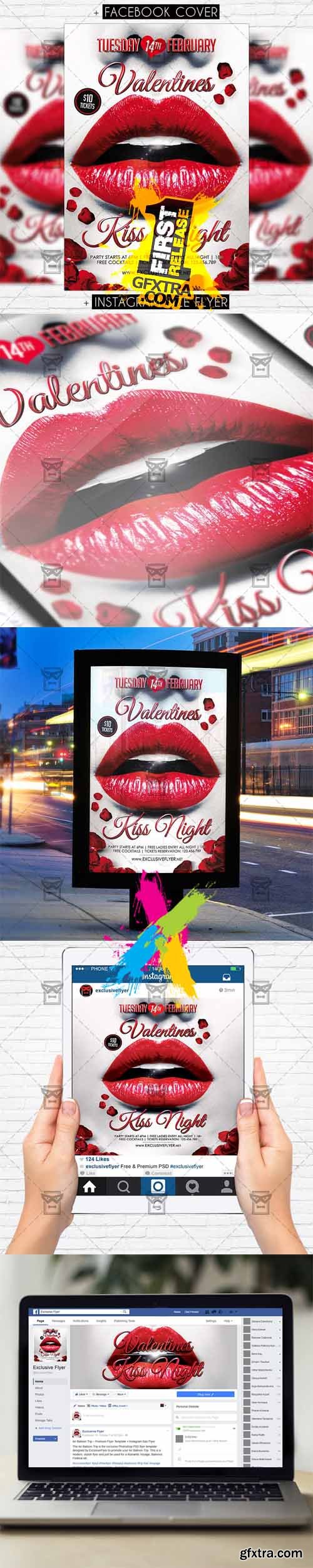 Valentines Kiss Night - Premium Flyer Template