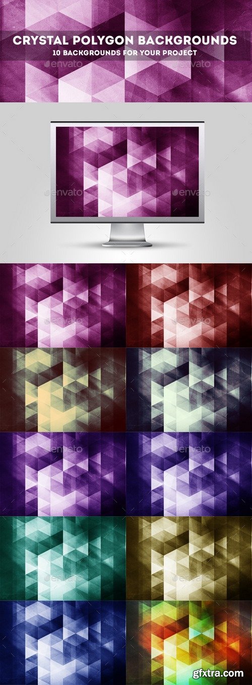 GraphicRiver - Crystal Polygon Abstract Backgrounds 10562814