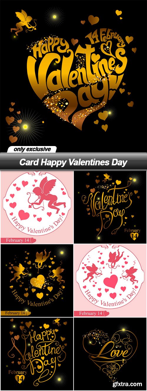 Card Happy Valentines Day - 7 EPS