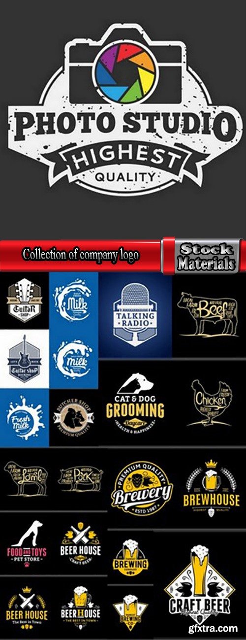 Collection of company logo business card is an example of a vector image 25 EPS